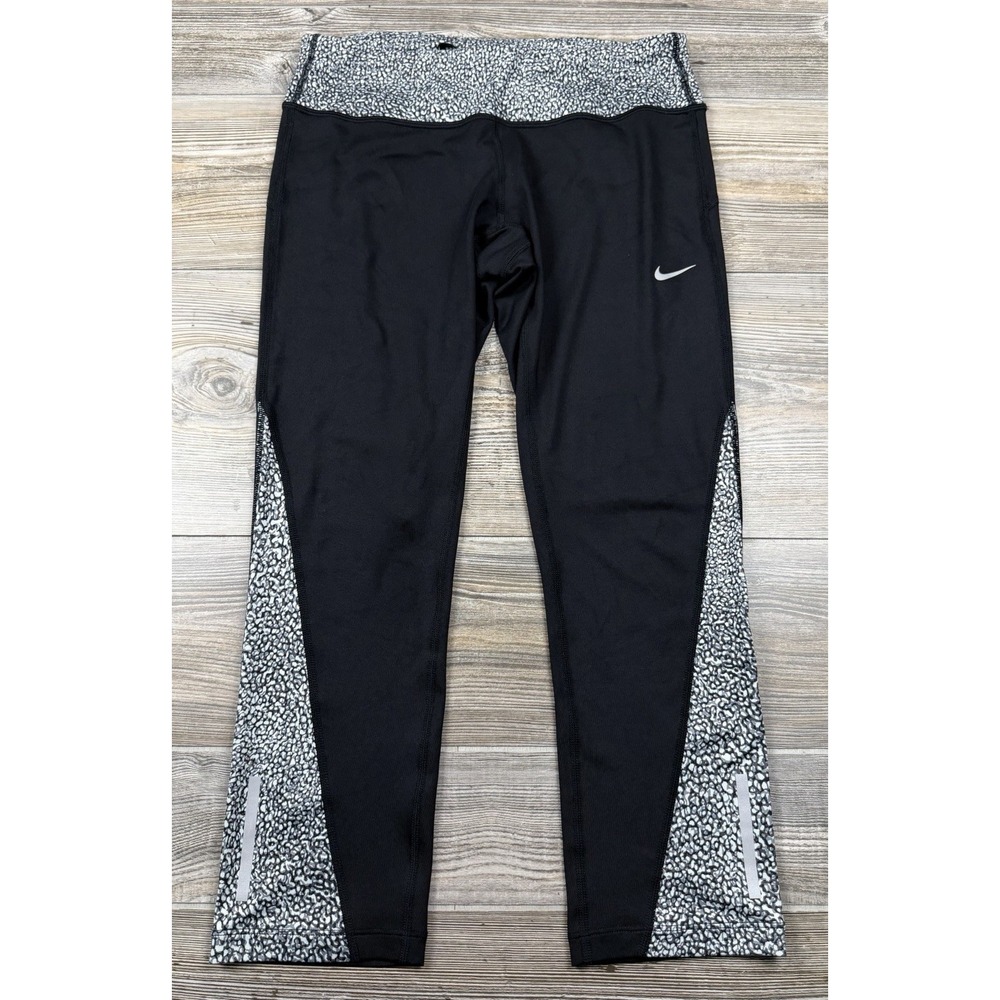 Nike Dri-Fit Racer 2.0 Crop Tight  Womens M Animal Print Reflective Style 839868